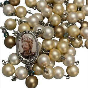 Gold and Cream Breast Cancer St. Agatha Catholic Rosary